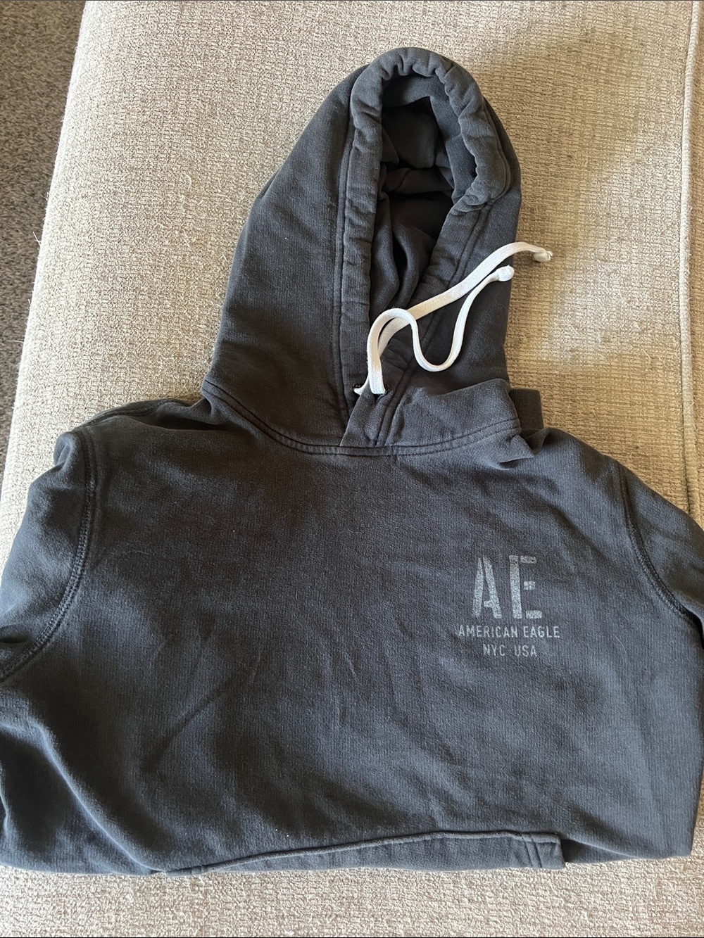 American Eagle Charcoal Gray Hooded Sweatshirt